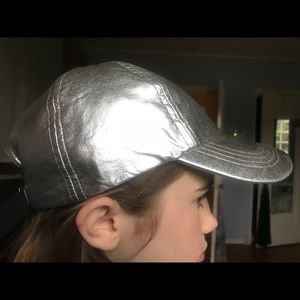 Metallic Silver Baseball Hat